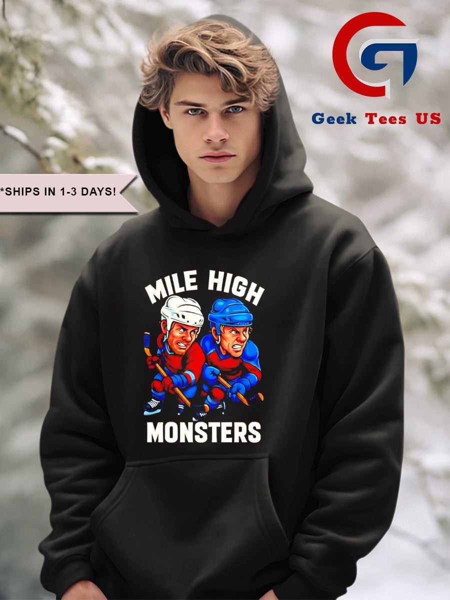 Nathan Mackinnon and Mikko Rantanen Mile High Monsters Hockey caricatures shirt