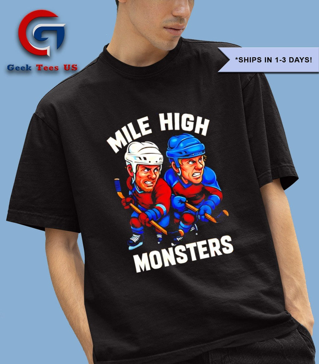 Nathan Mackinnon and Mikko Rantanen Mile High Monsters Hockey caricatures shirt