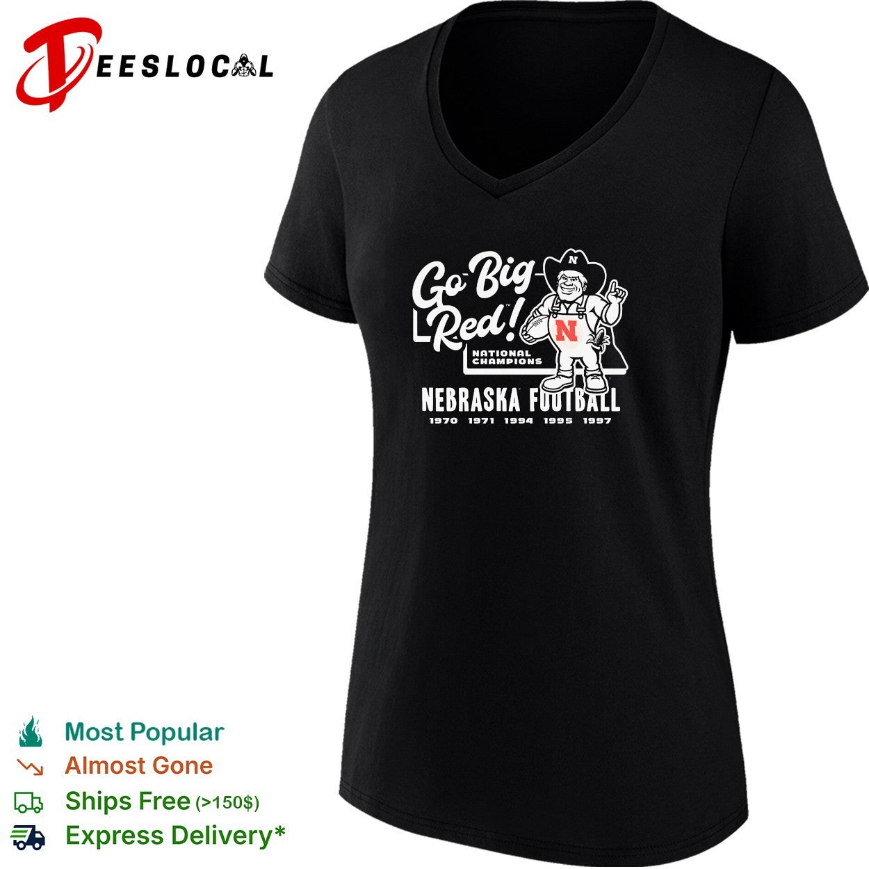 Nebraska Cornhuskers go big red national champions farmer mascot shirt