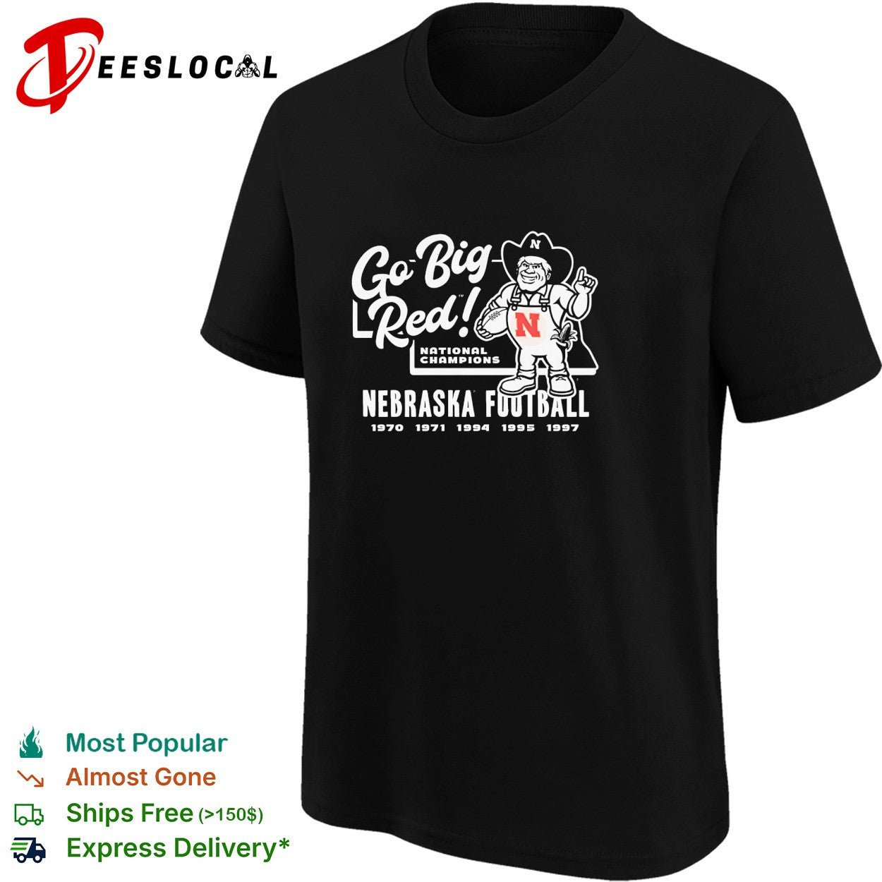 Nebraska Cornhuskers go big red national champions farmer mascot shirt