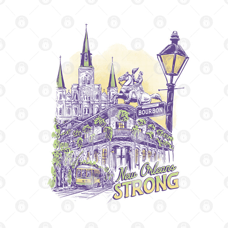 New Orleans Strong Charity Bourbon T Shirt