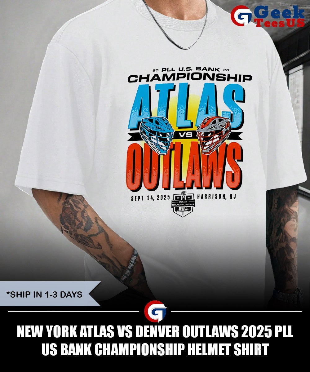 New York Atlas vs Denver Outlaws 2025 PLL US Bank Championship helmet shirt