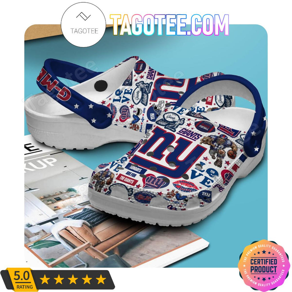 New York Giants G-men Football Crocs Clogs