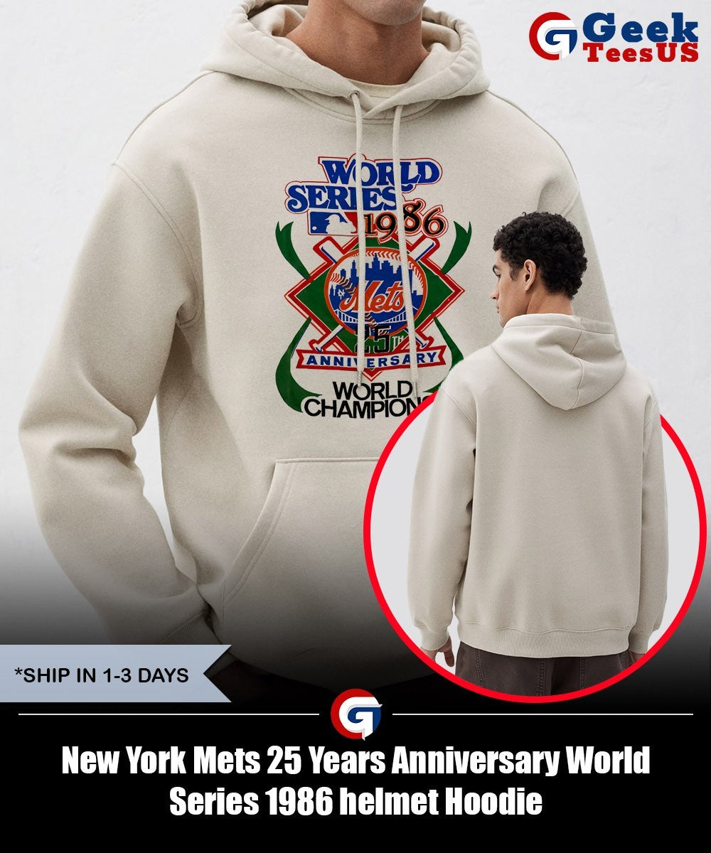 New York Mets 25 Years Anniversary World Series 1986 helmet shirt
