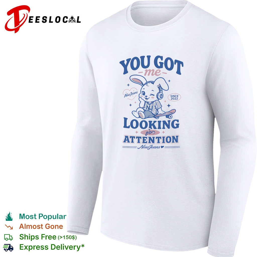 NewJeans You Got Me Looking for Attention Bunny shirt