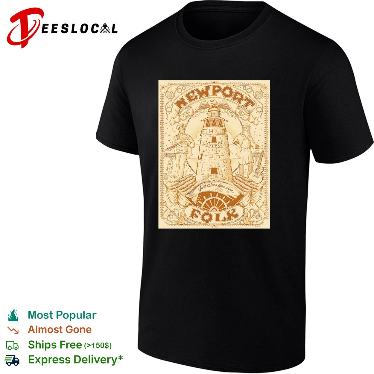 Newport Folk Festival 2026 Fort Adams State Park Vintage Poster shirt
