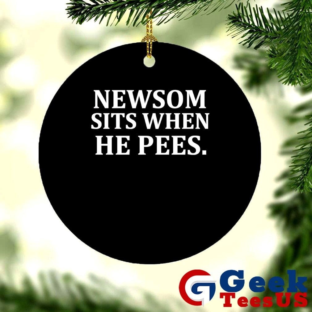 Newsom sits when he pees shirt