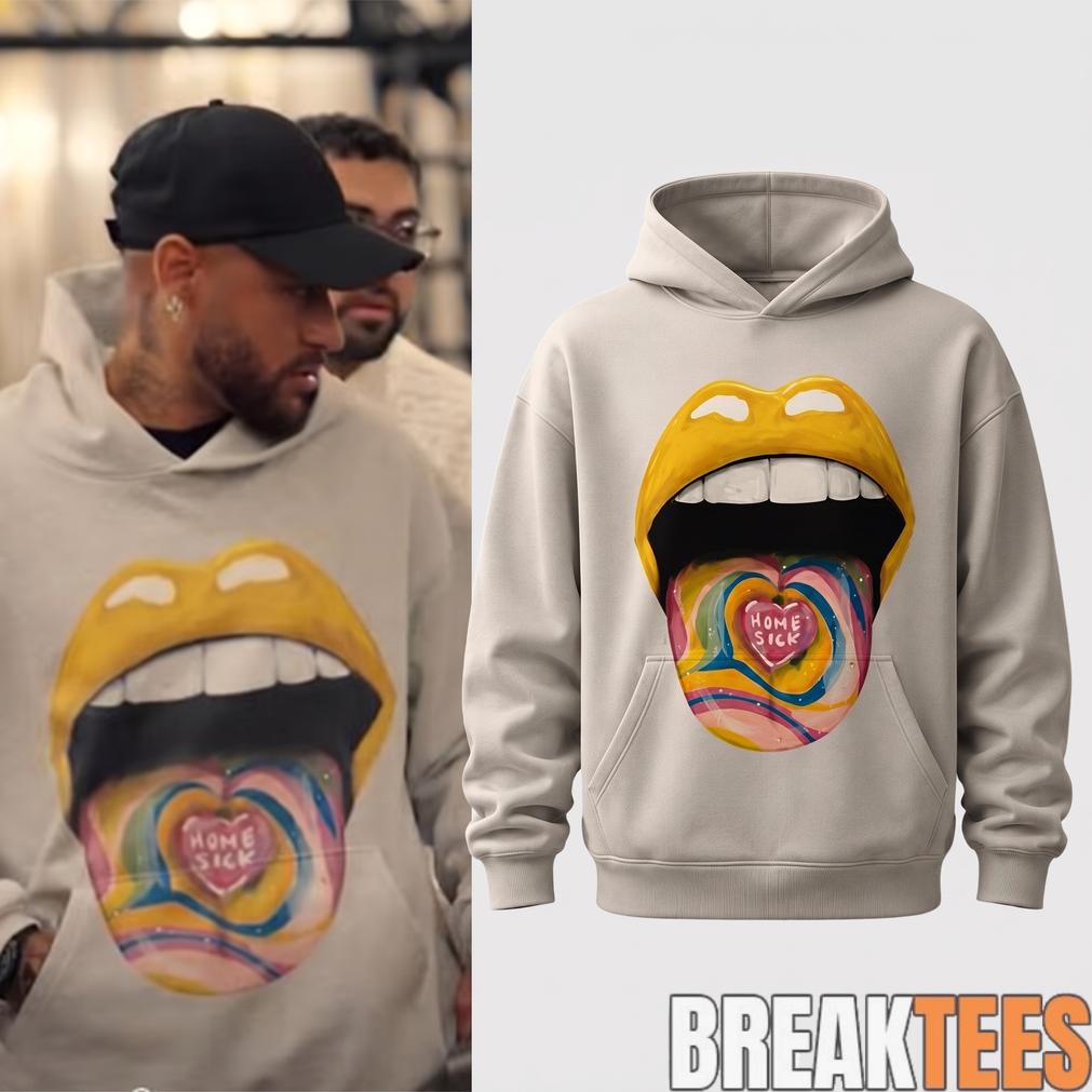 Neymar At Poker Tournament In Las Vegas Homesick Yellow Lips Hoodie