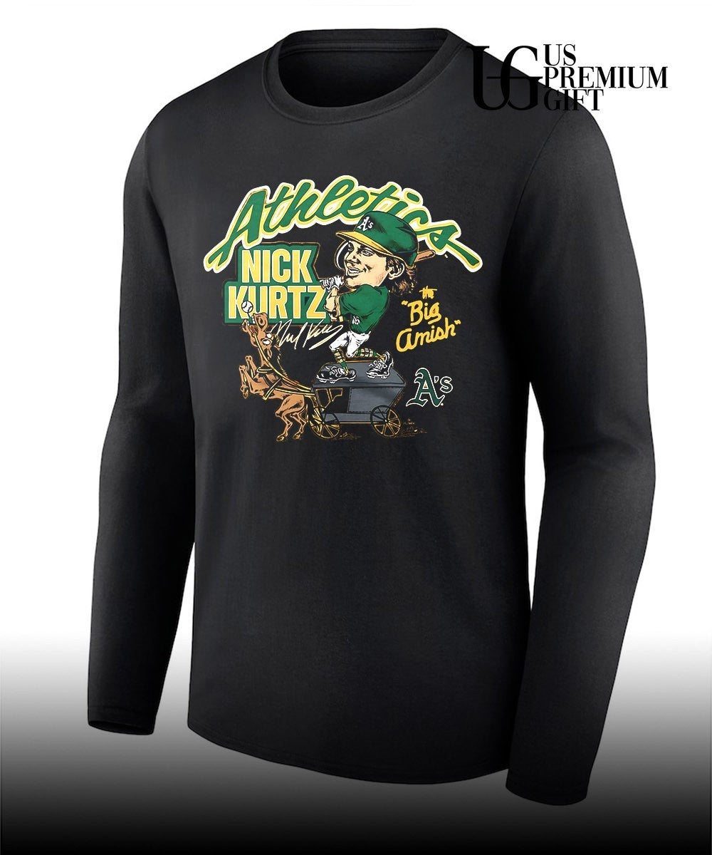 Nick Kurtz Athletics baseball The Big Amish caricature signature shirt