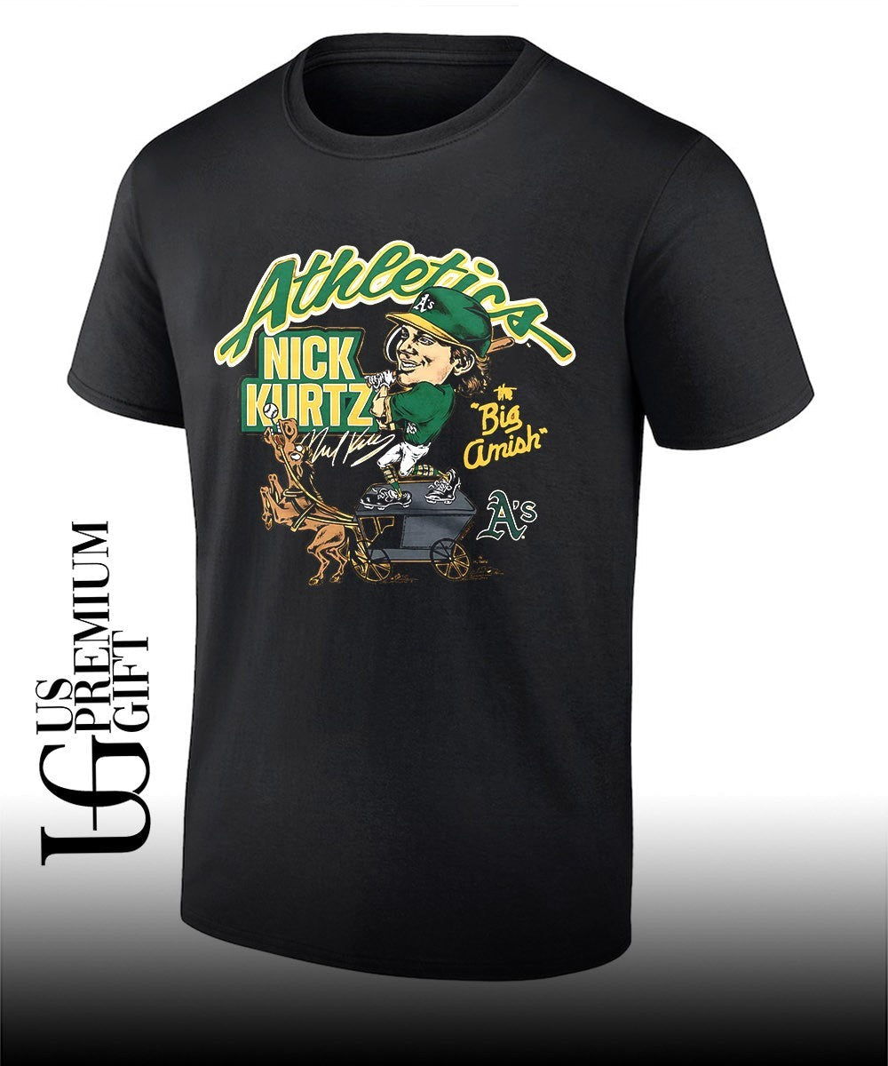 Nick Kurtz Athletics baseball The Big Amish caricature signature shirt