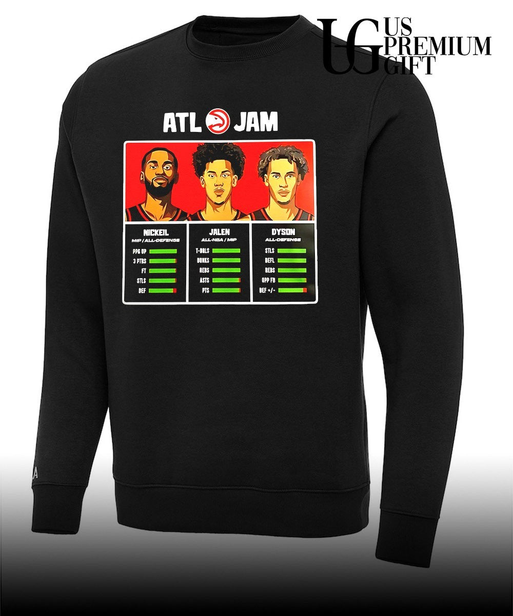 Nickeil Alexander-Walker Jalen Johnson and Dyson Daniels Atlanta Hawks NBA Jam shirt