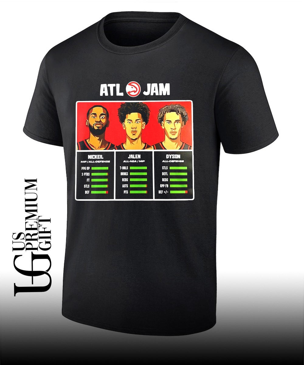 Nickeil Alexander-Walker Jalen Johnson and Dyson Daniels Atlanta Hawks NBA Jam shirt