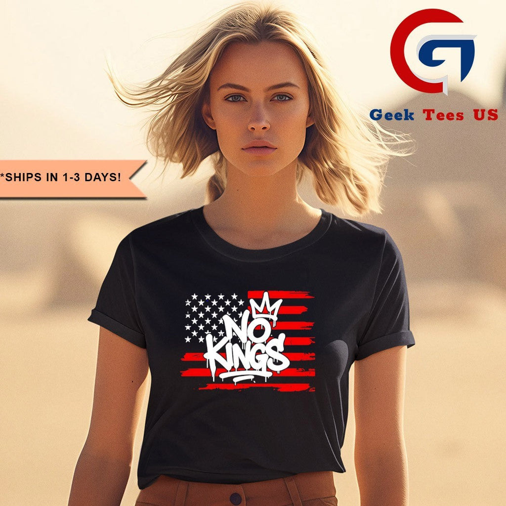 No Kings USA flag shirt