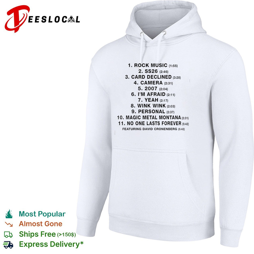No One Lasts Forever Featuring David Cronenberg Tracklist shirt