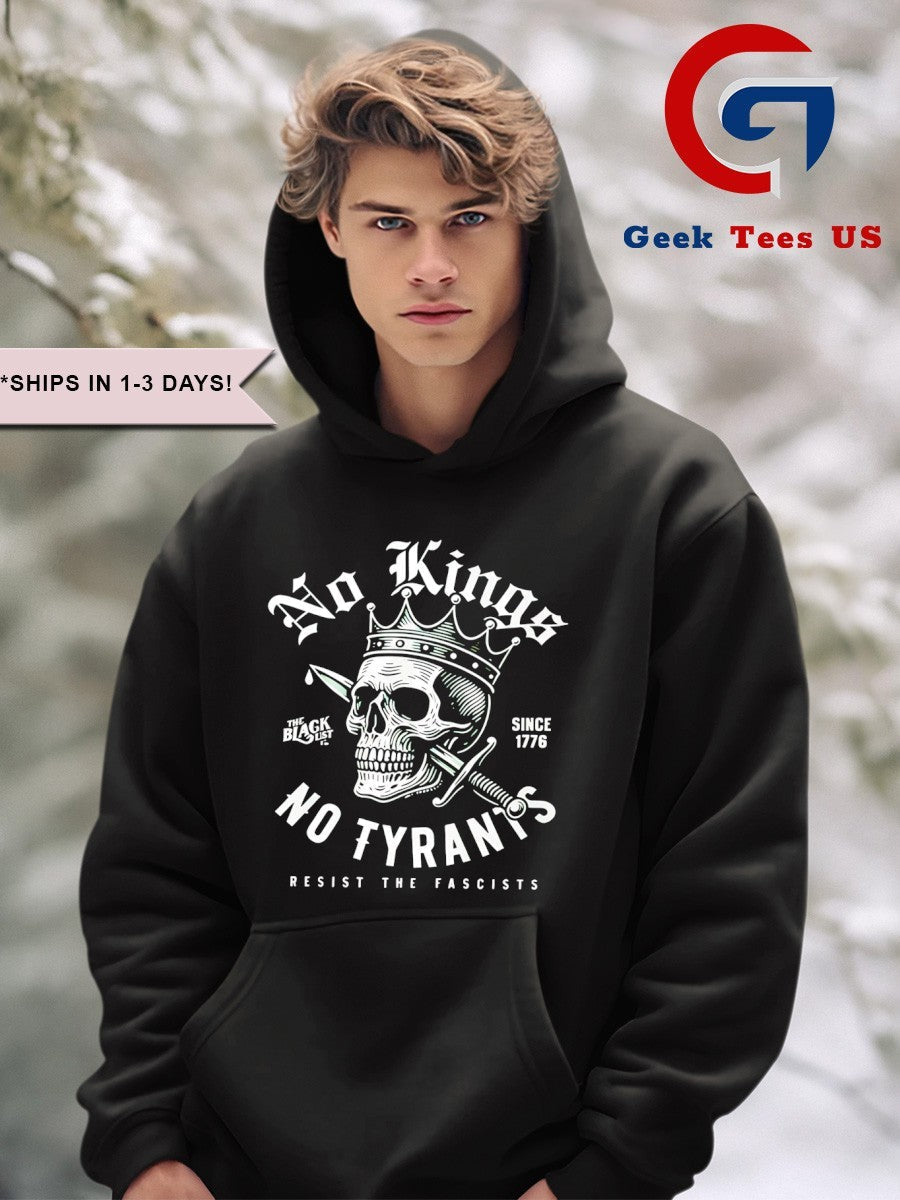 No kings no tyrants skull protest resist the fascists since 1776 shirt
