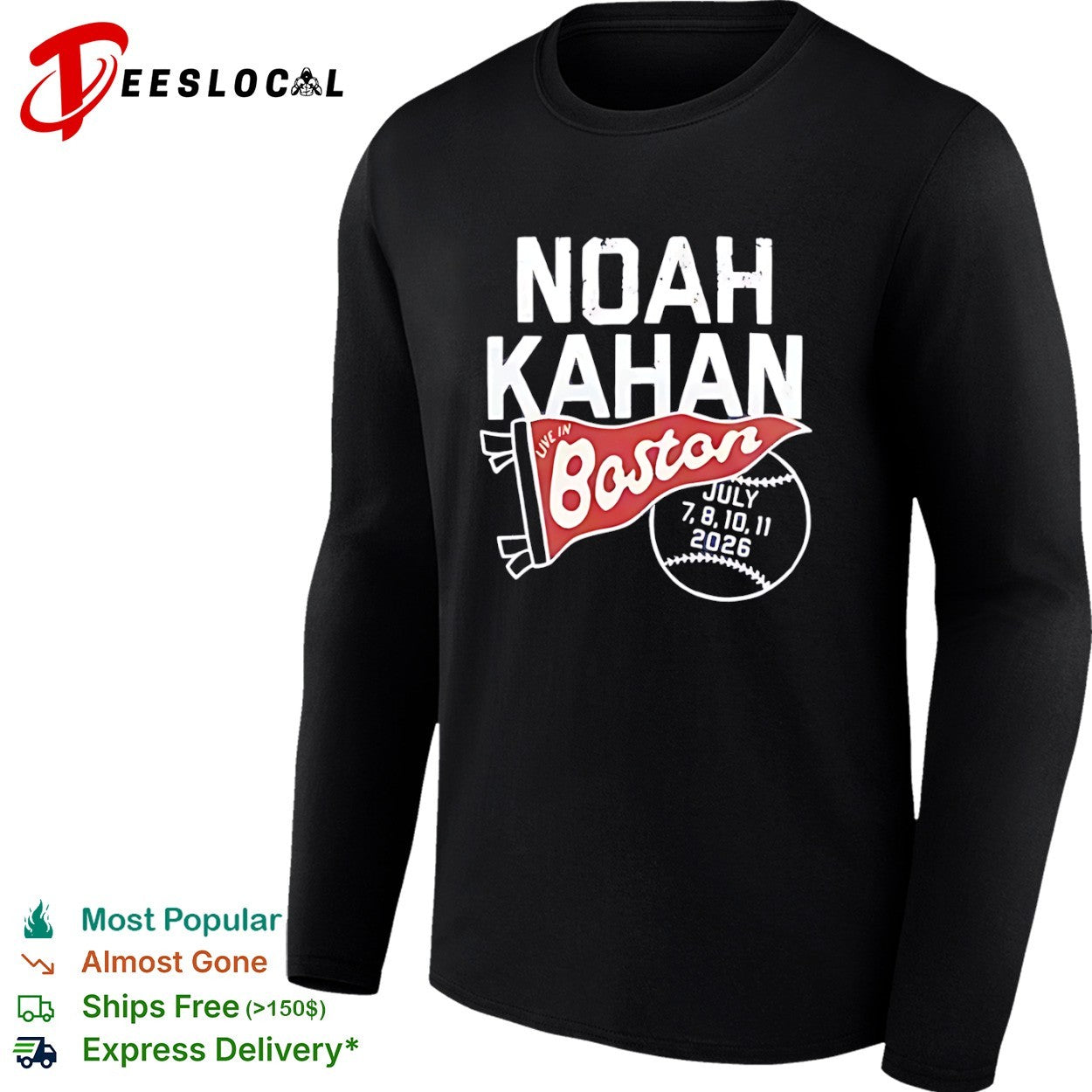 Noah Kahan Live in Boston July 2026 Tour shirt