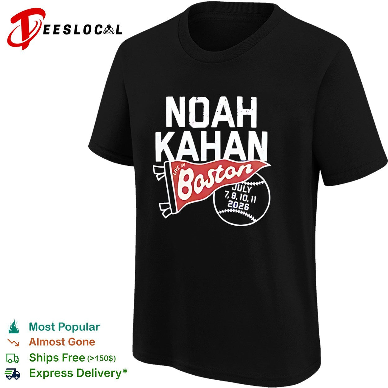 Noah Kahan Live in Boston July 2026 Tour shirt