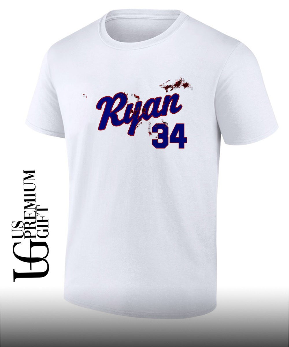 Nolan Ryan 34 Texas Rangers baseball bloody shirt