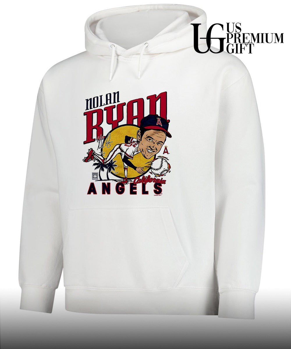 Nolan Ryan Los Angeles Angels baseball caricature signature shirt