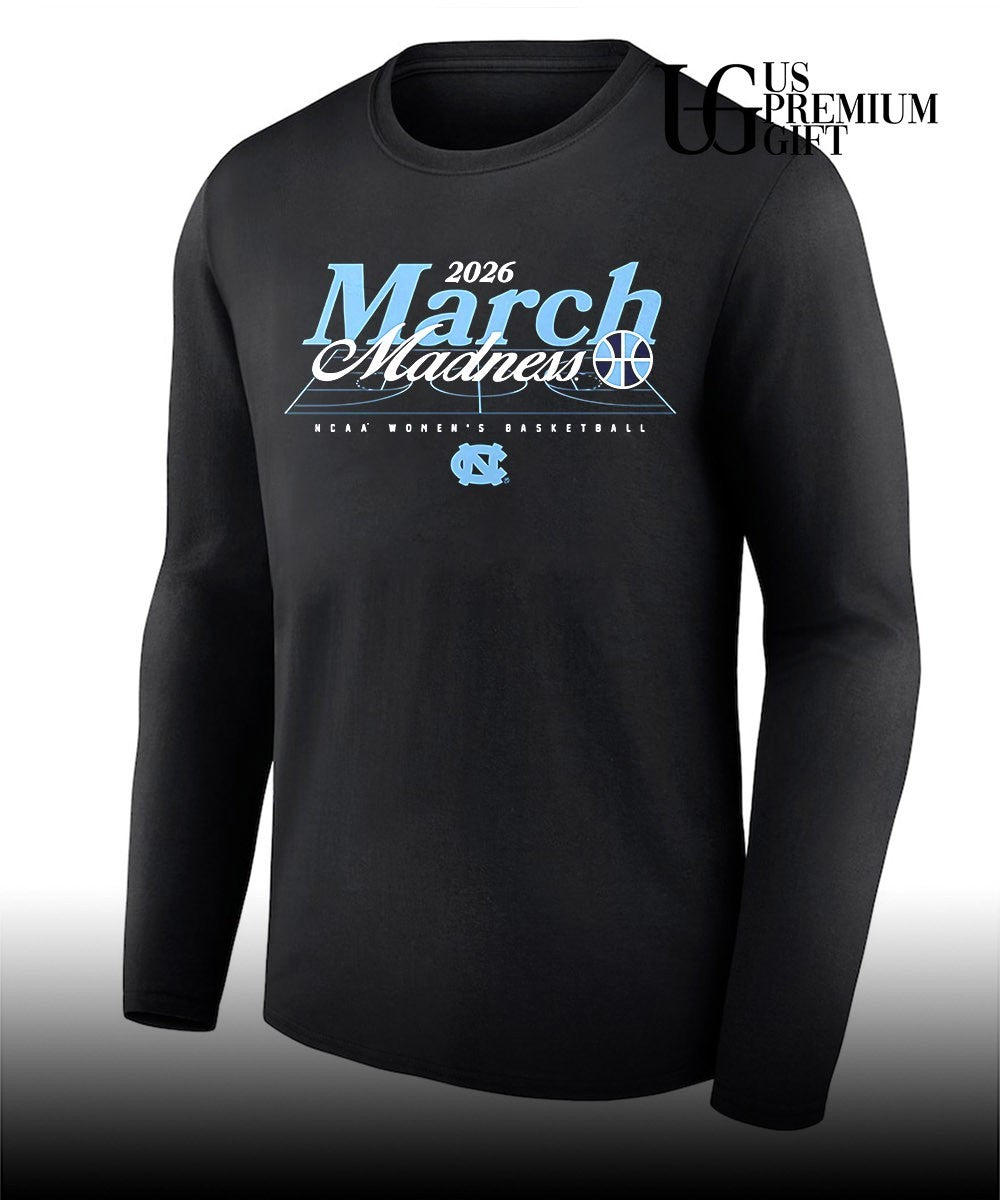 North Carolina Tar Heels NCAA women’s basketball 2026 March Madness shirt