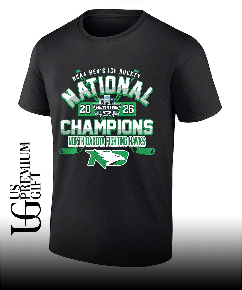 North Dakota Fighting Hawks 2026 Ncaa Frozen Four Men’s Ice Hockey National Champions shirt