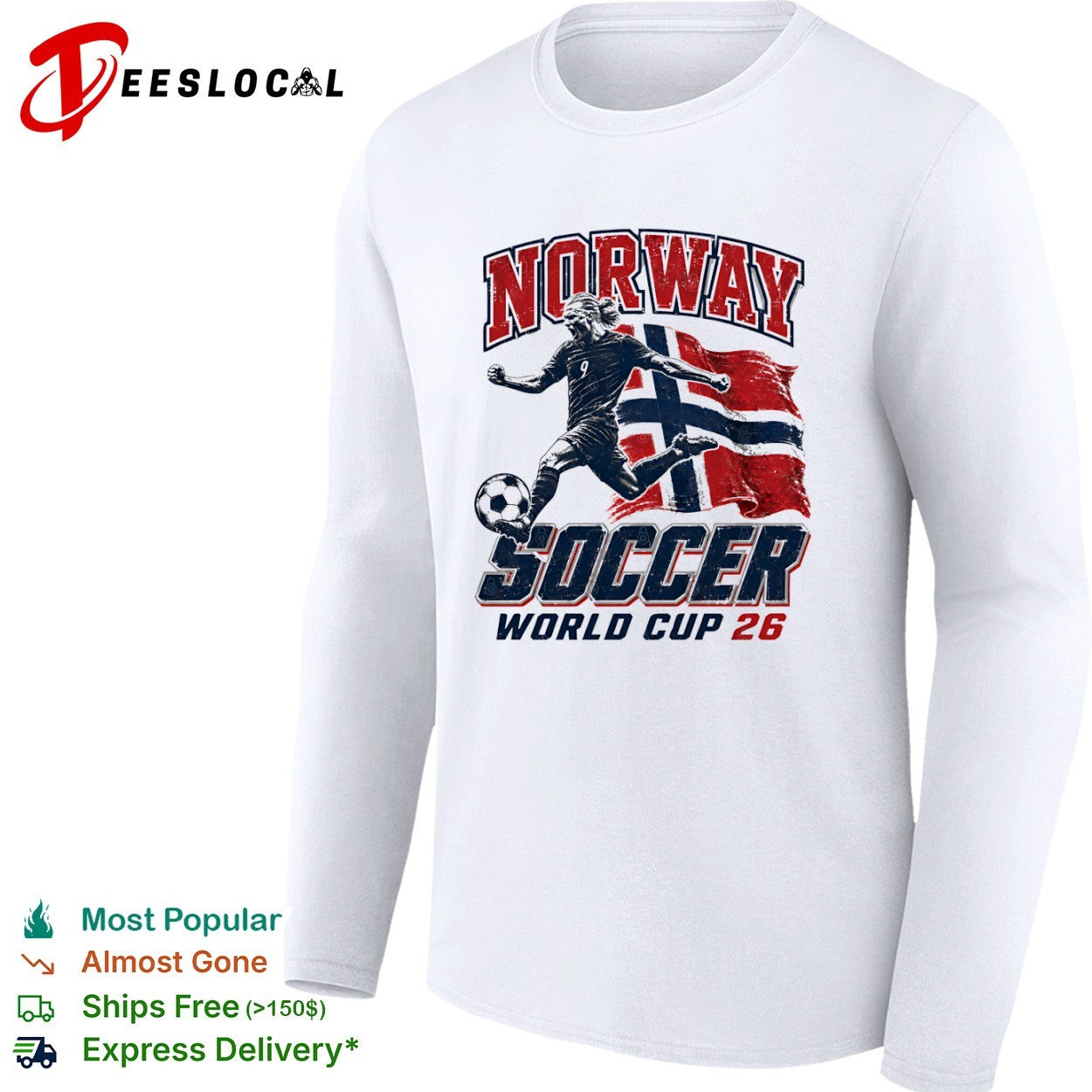 Norway Soccer World Cup 26 Distressed shirt