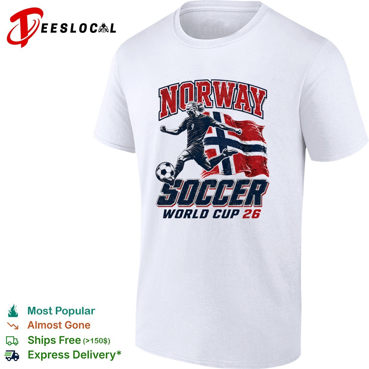 Norway Soccer World Cup 26 Distressed shirt