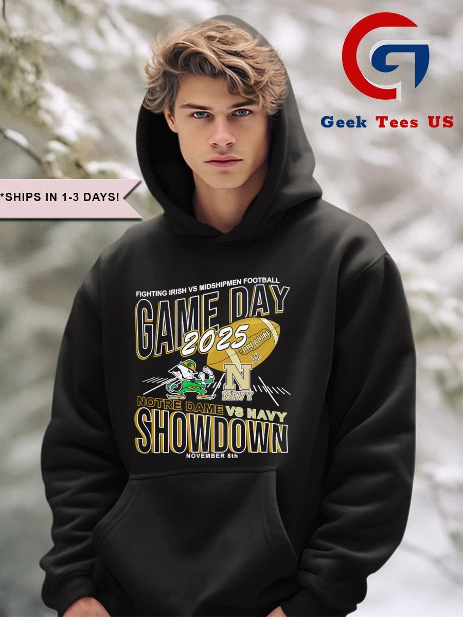 Notre Dame Fighting Irish vs Navy Midshipmen football Game Day Showdown 2025 shirt