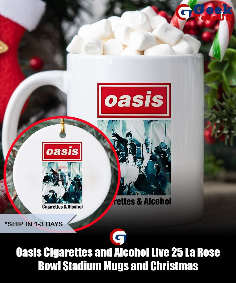 Oasis Cigarettes and Alcohol Live 25 La Rose Bowl Stadium shirt