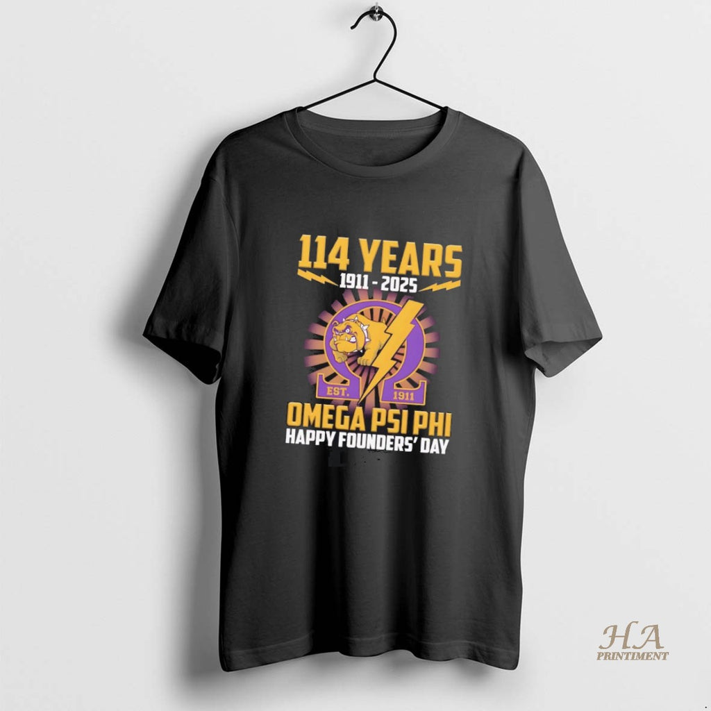 Official 114 Years Omega Psi Phi 1911 2025 Happy Founders Day