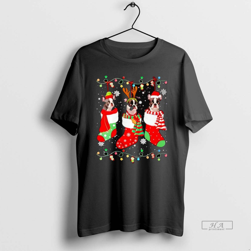 Official Boston Terrier In Christmas Socks