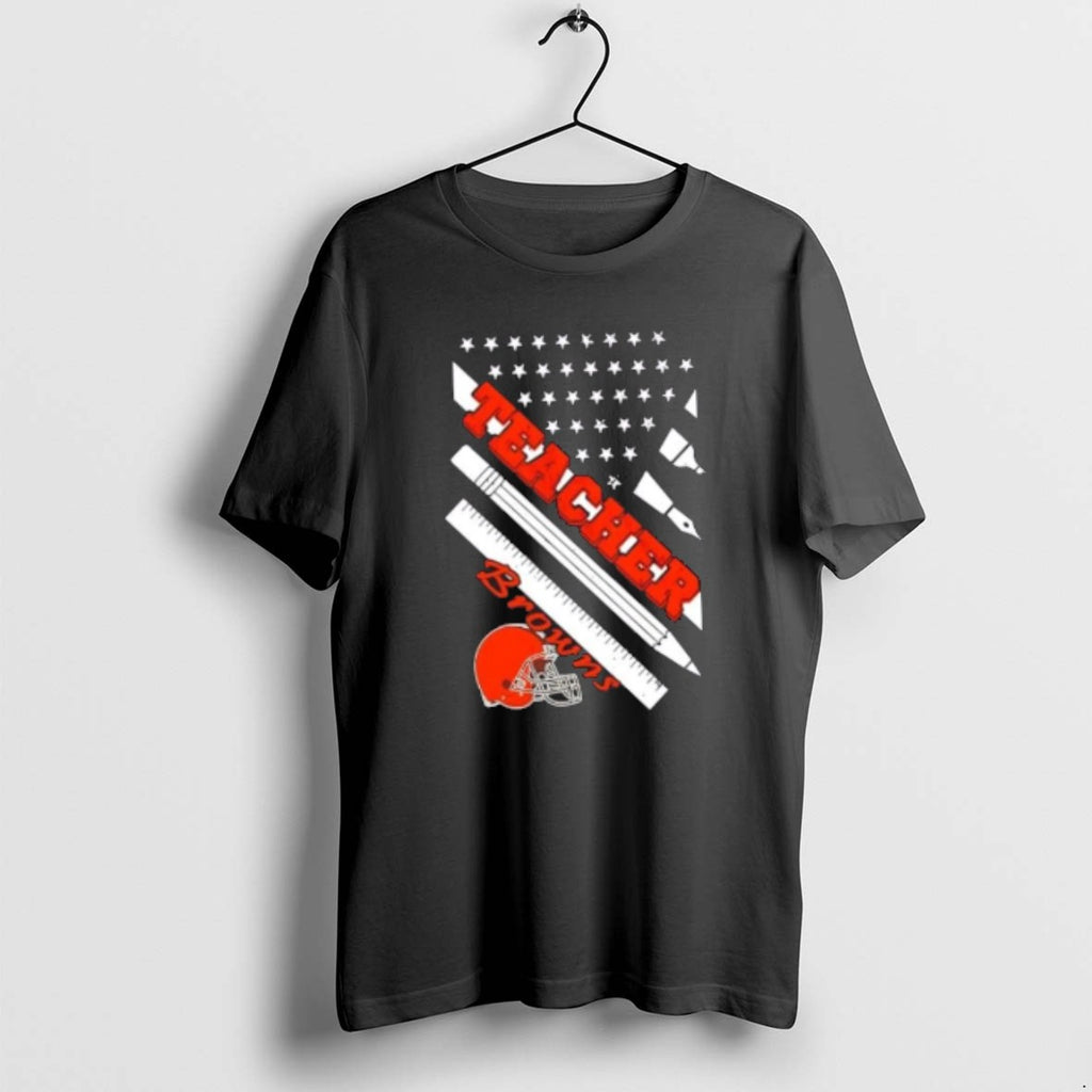 Official Cleveland Browns Football X Teacher American Flag