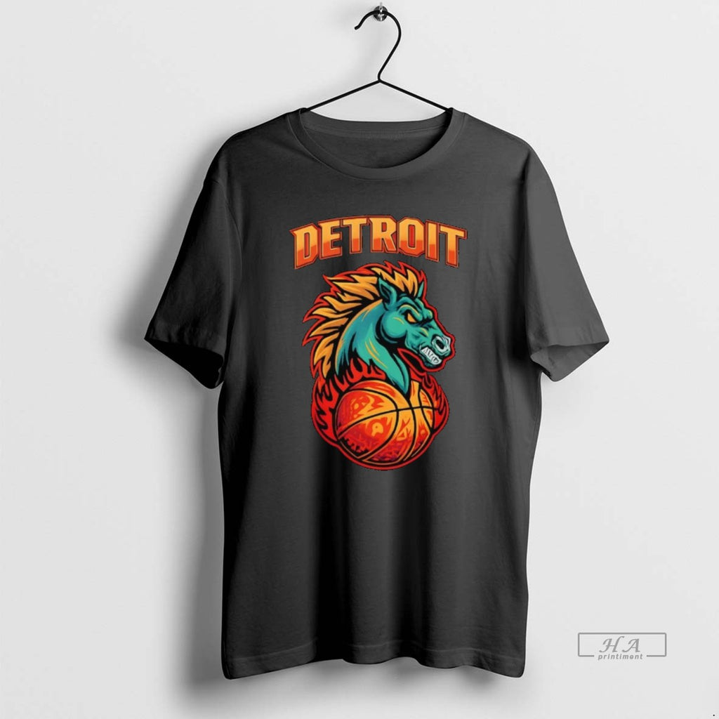 Official Detroit Pistons Fiery Horse Basketball