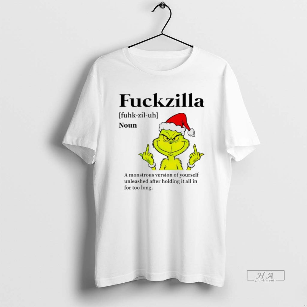 Official Grinch Christmas Middle Finger Fuckzilla Definition A Monstrous Version Of Yourself