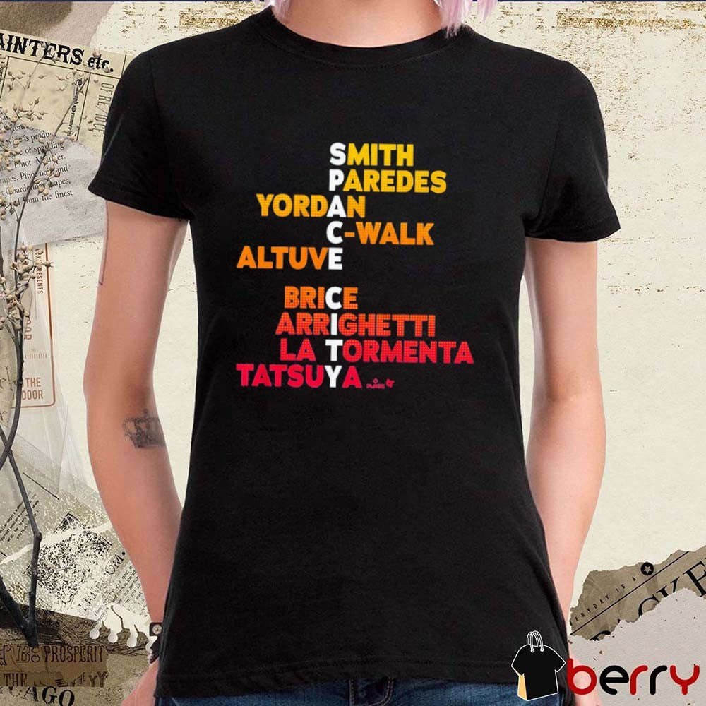 Houston Baseball Space City Names 2026 Smith Paredes Yordan C-Walk Altuve Brice Arrighetti t-shirt