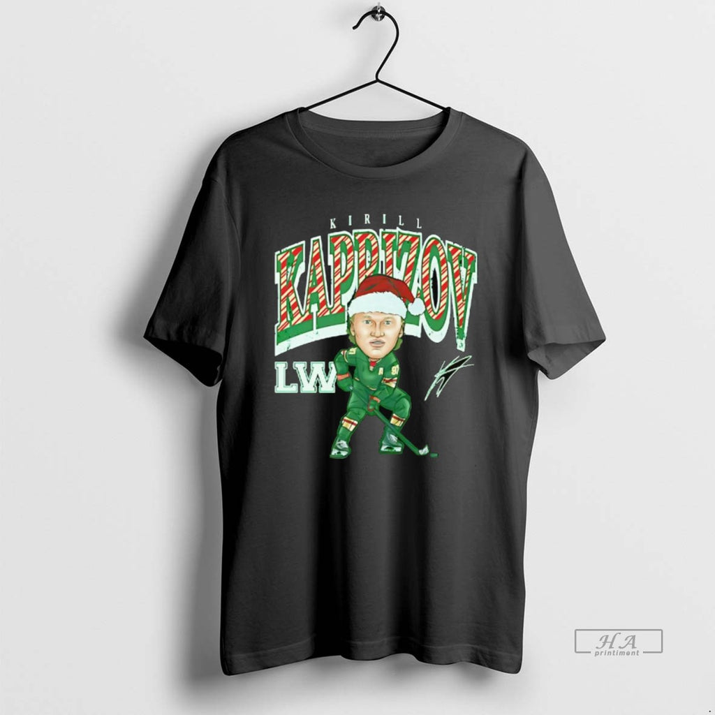 Official Kirill Kaprizov Lw Santa Cartoon Minnesota Wild