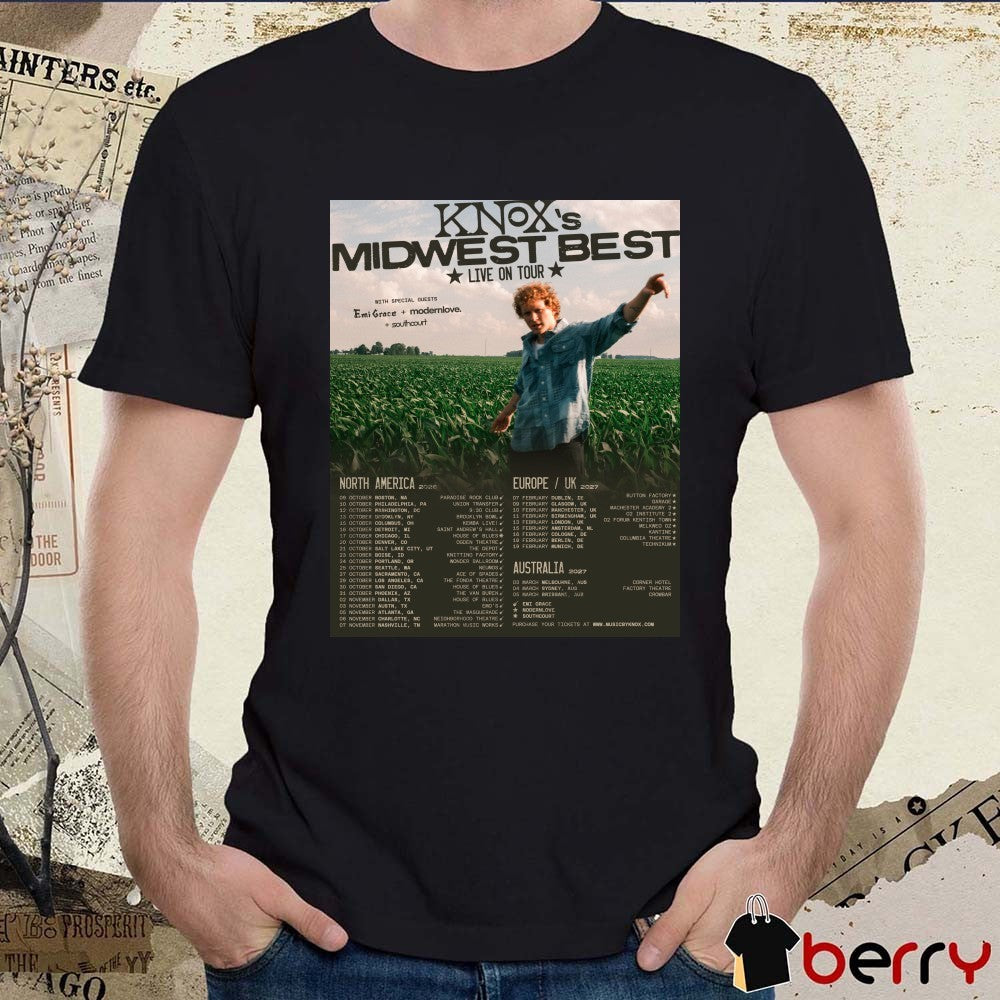 Knox Bringing My Midwest Best Live On Tour 2026 – 2027 Poster t-shirt