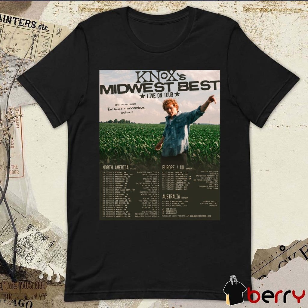 Knox Bringing My Midwest Best Live On Tour 2026 – 2027 Poster t-shirt