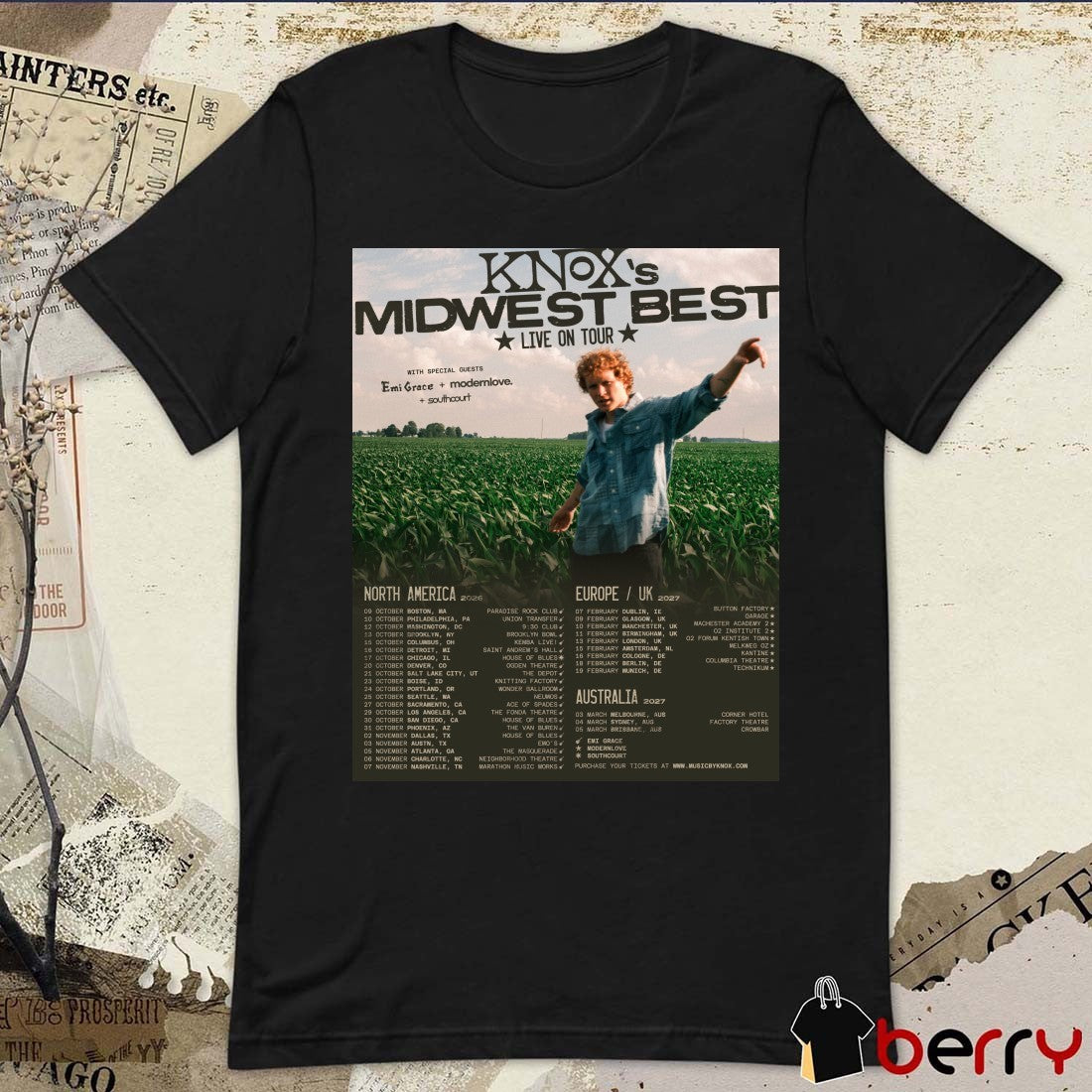Knox Bringing My Midwest Best Live On Tour 2026 – 2027 Poster t-shirt