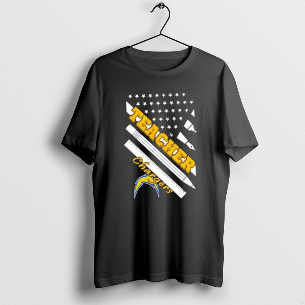 Official Los Angeles Chargers Football X Teacher American Flag