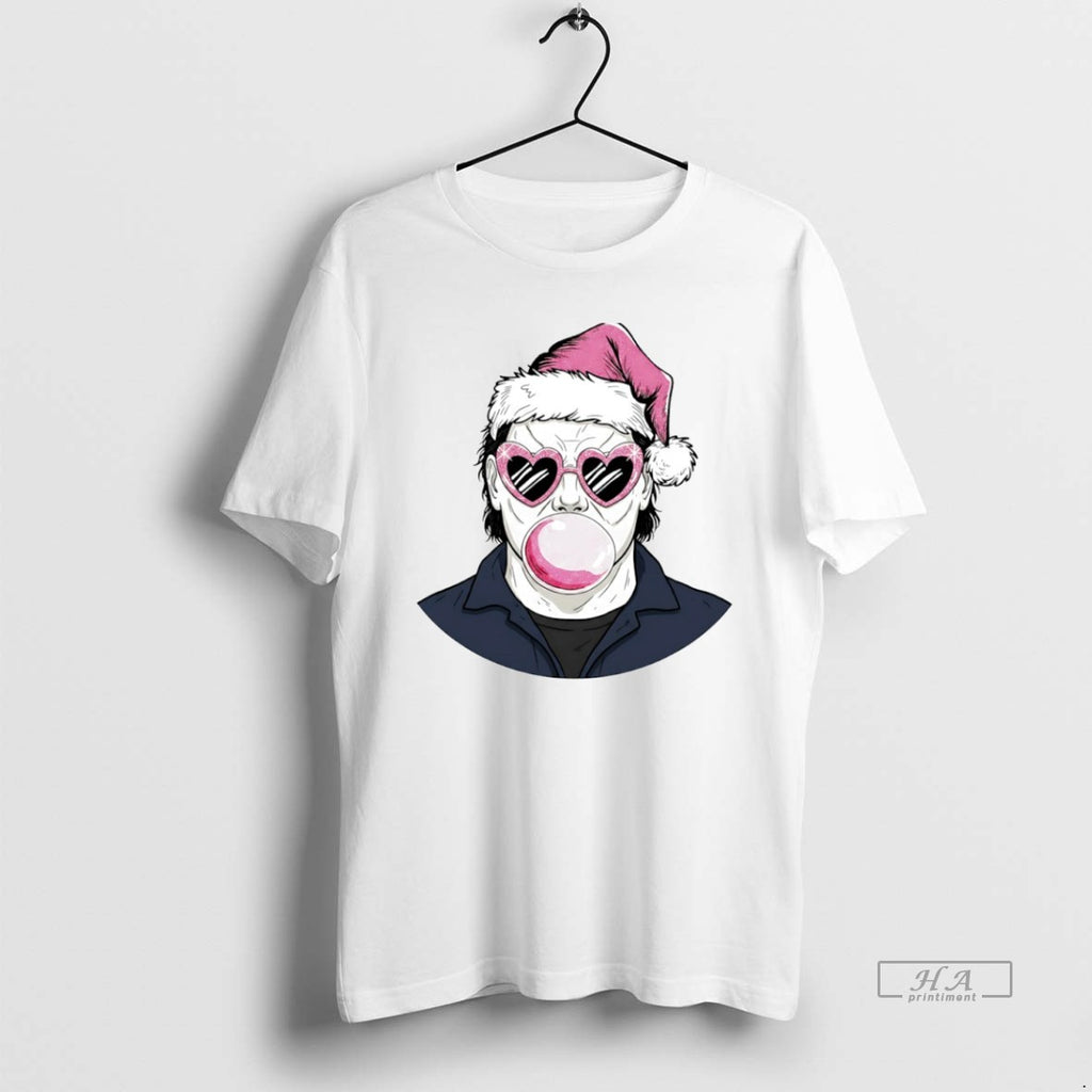 Official Merry Christmas Michael Myers Bubble Gum Circle