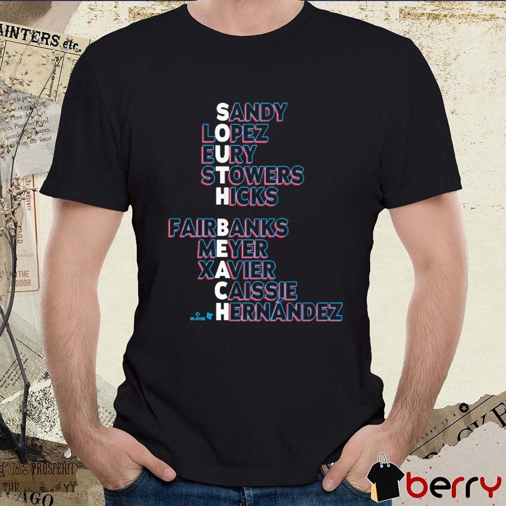 Miami Baseball South Beach Names 2026 Sandy Lopez Eury Stowers Hocks Fairbanks Meyer t-shirt