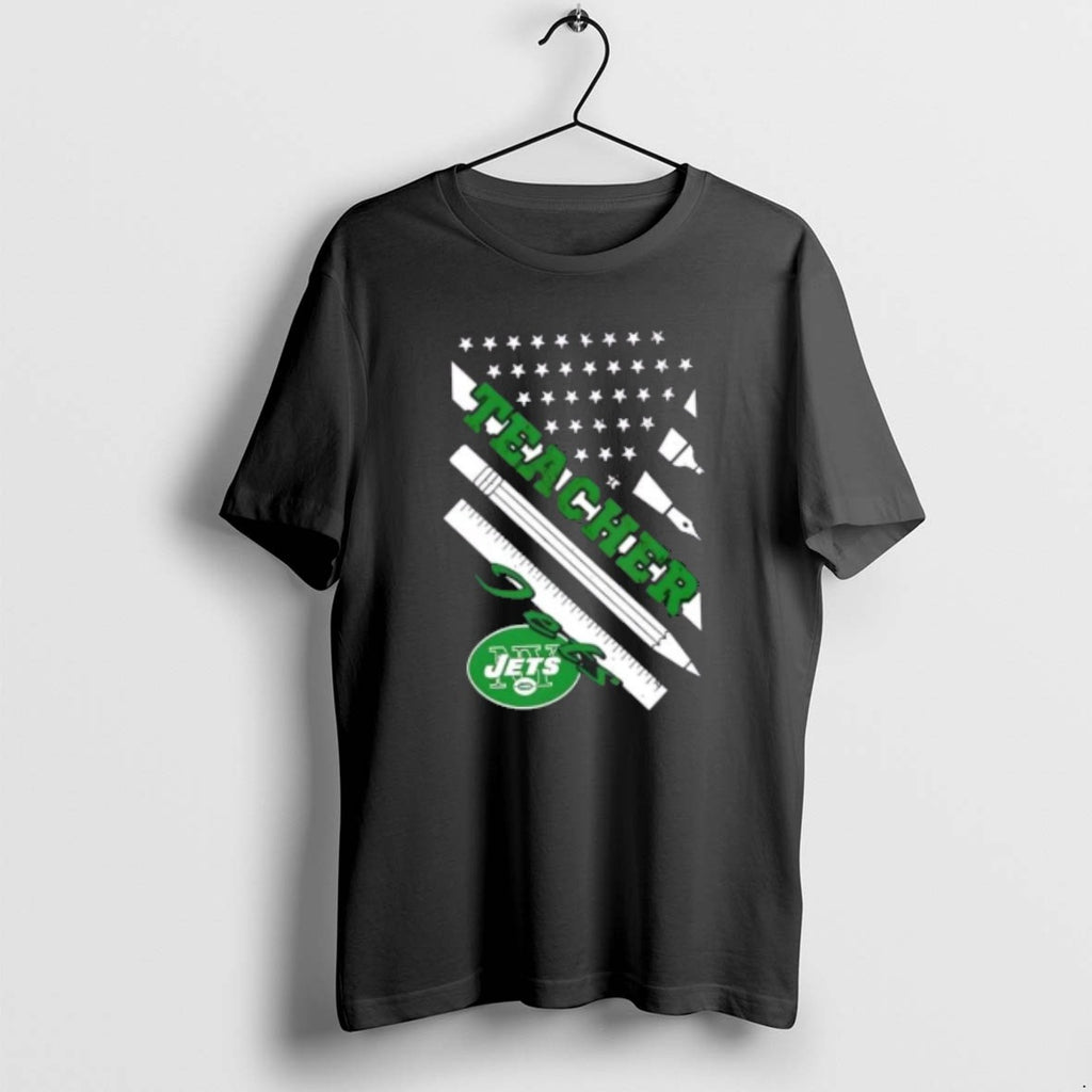 Official New York Jets Football X Teacher American Flag
