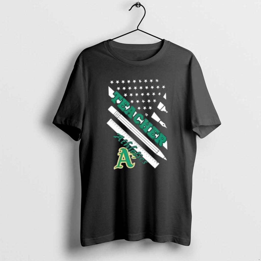 Official Oakland Athletics Baseball X Teacher American Flag
