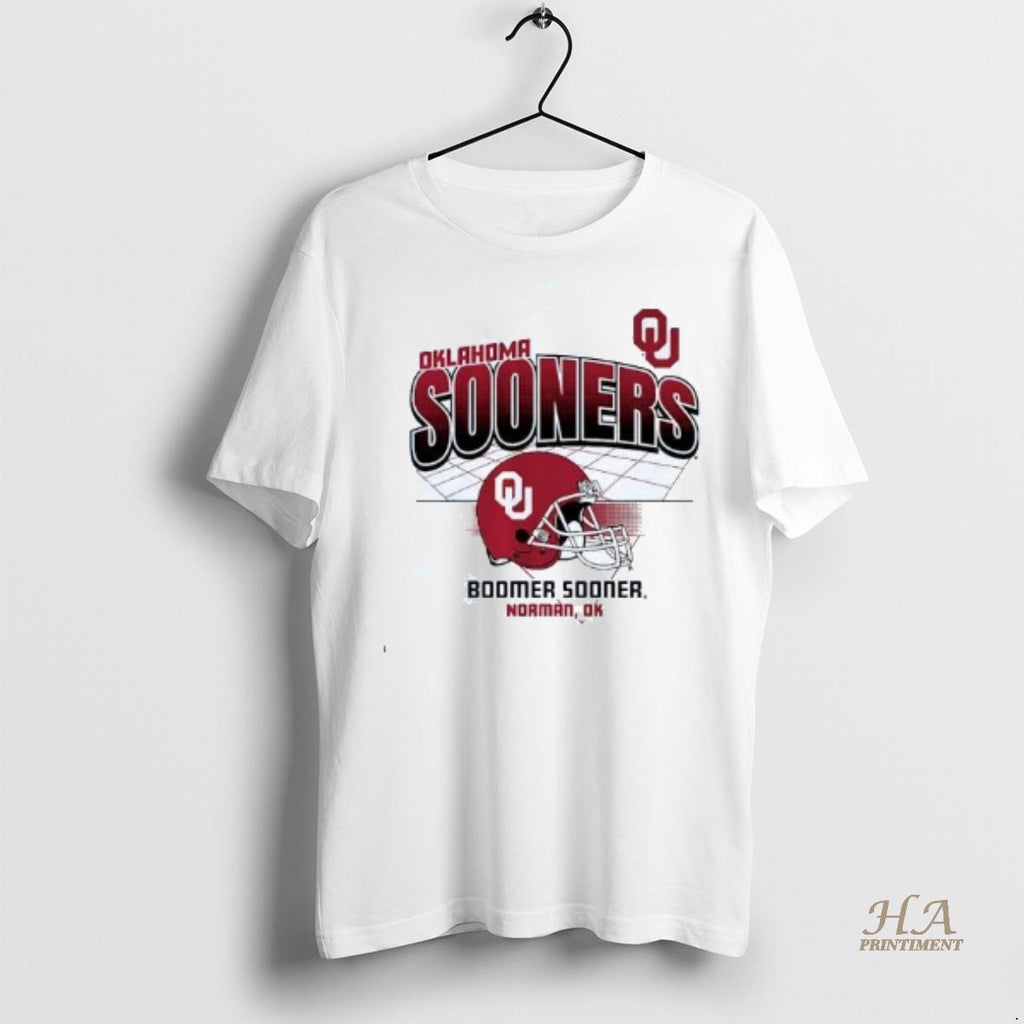Official Oklahoma Sooners Boomer Sooner Helmet Grid Shirt