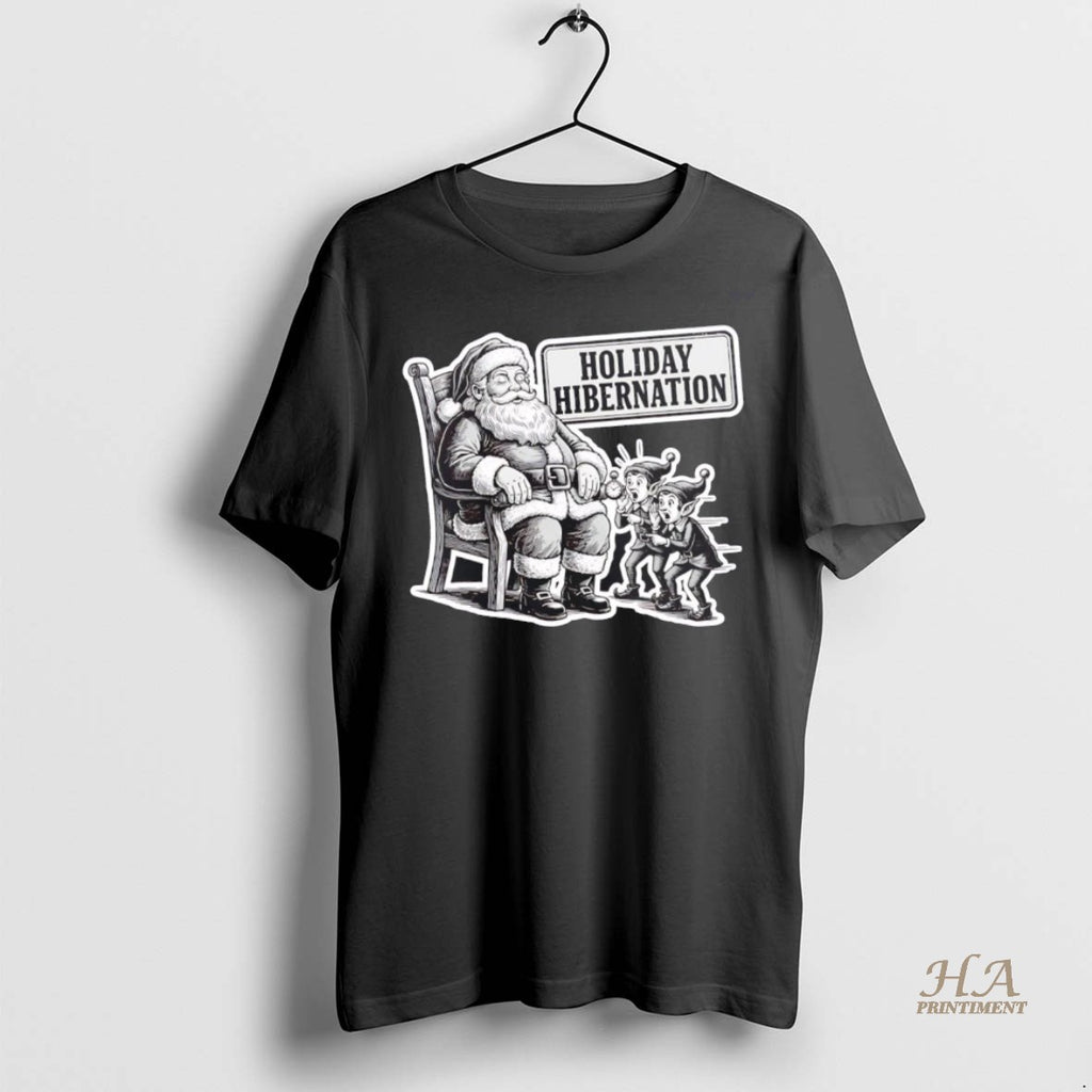 Official Santa Holiday Hibernation Christmas Shirt