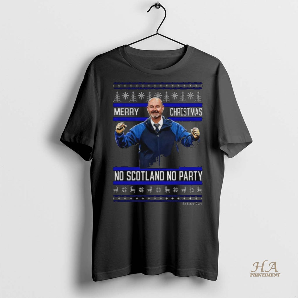 Official Scotland Clark Merry Christmas No Scotland No Party Shirt