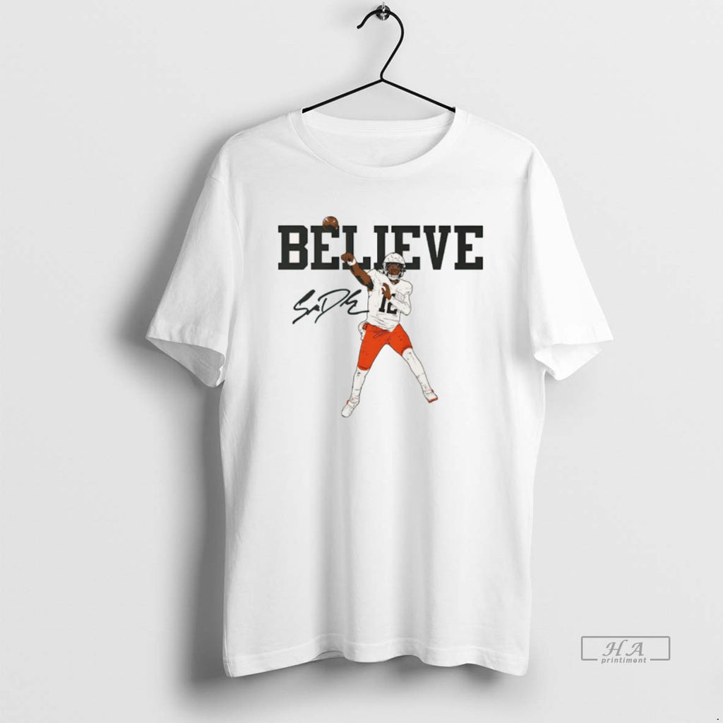 Official Shedeur Sanders Cleveland Browns Believe Signature Christmas
