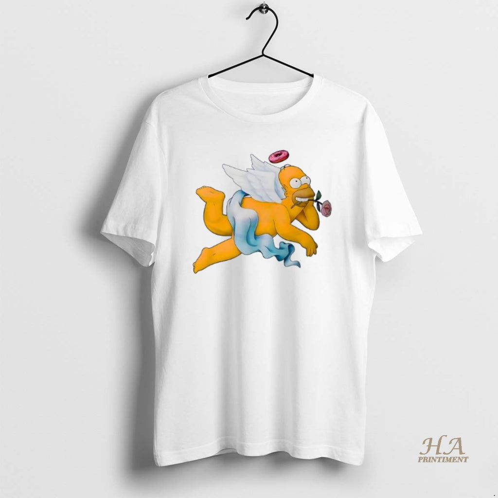 Official Simpsons Donut Angel Hold Rose Un Mouth