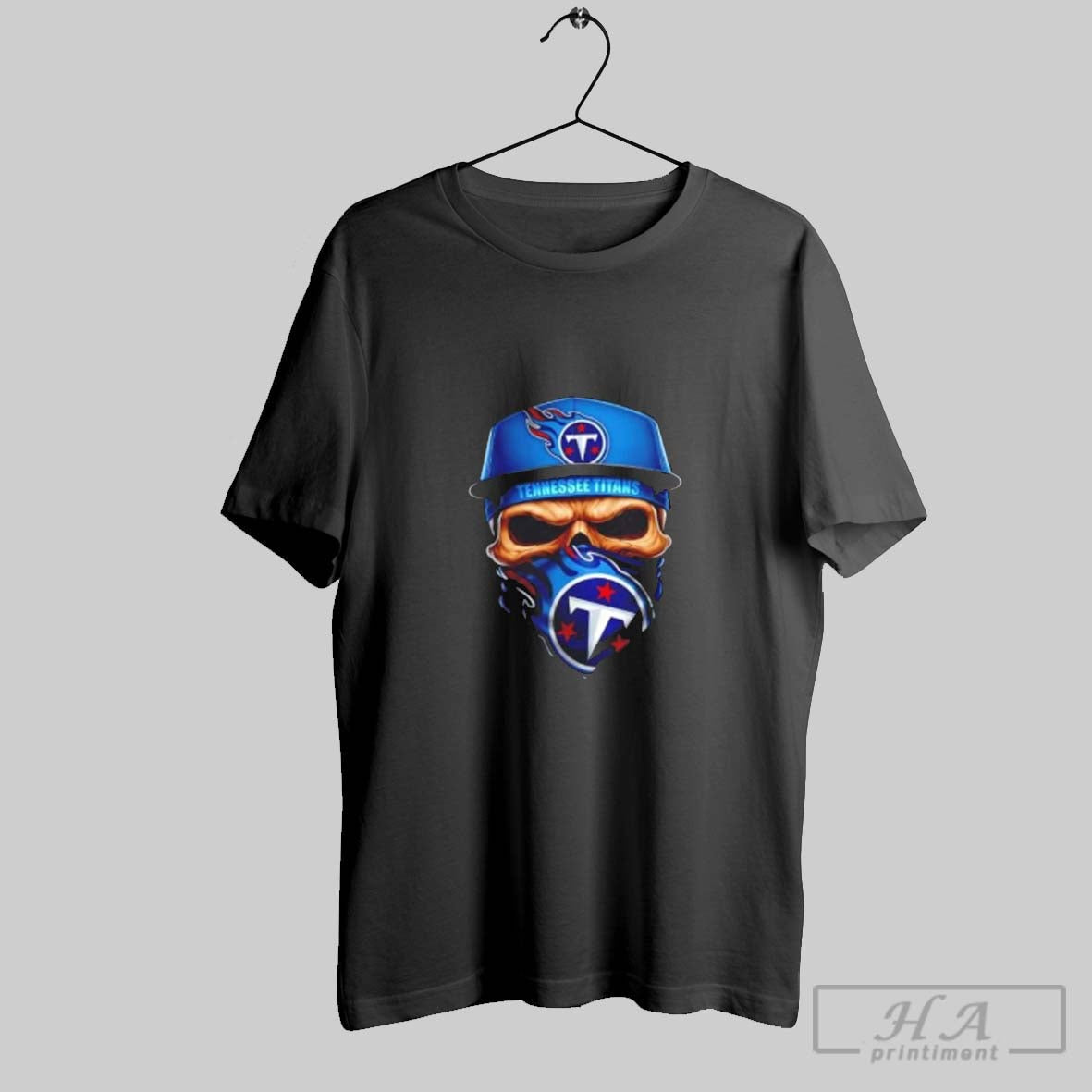 Official Skull Wearing A Face Scarf Tennessee Titans Football